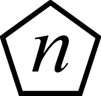 Letter N In A Pentagon clip art