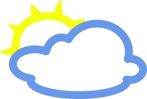 Nature - Light Clouds And Sun Weather Symbol clip art 