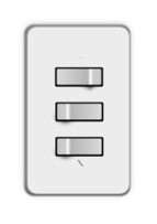 Objects - Light switch, 3 switches (one off) 