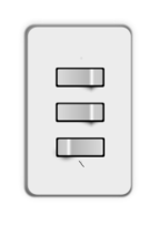 Objects - Light switch, 3 switches (two off) 