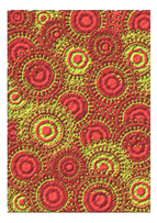 Lime Burgundy Circle Pattern Scrapbook Paper