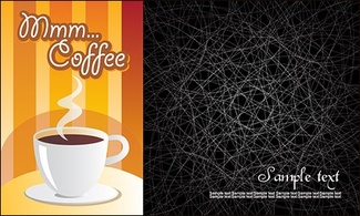 Food - Line and coffee background clutter vector material 