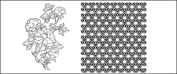 Line drawing of flowers -11