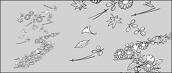 Flowers & Trees - Line drawing of flowers -14 