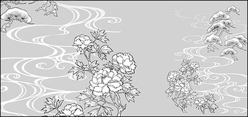 Line drawing of flowers -18