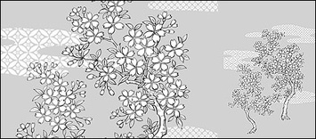 Flowers & Trees - Line drawing of flowers -25 