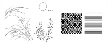 Flowers & Trees - Line drawing of flowers -8 