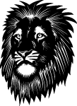 Lion Head Black Vector 