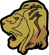 Animals - Lion Head clip art 