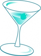 Objects - Liquor Glass Cup With Cherry clip art 