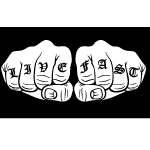 Live Fast Knuckle Tattoo Vector Preview