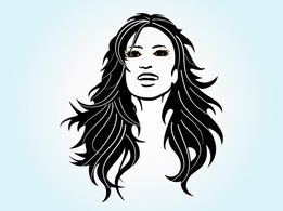 Fashion - Long Haired Girl Vector 