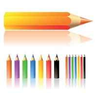 Objects - Lots of colour pencils vector 