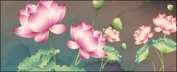 Lotus theme vector material