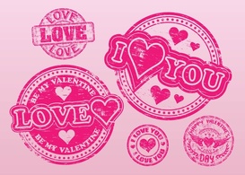 Grunge - Love Stamps Vectors 