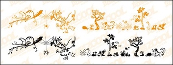 Animals - Lovely animal and plant material vector 