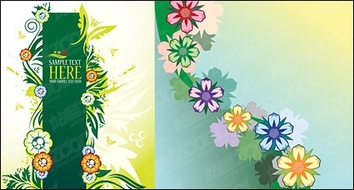 Flowers & Trees - Lovely flowers element vector material 