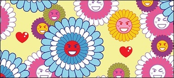 Backgrounds - Lovely flowers expression vector background material 