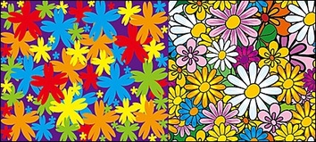 Backgrounds - Lovely flowers vector background material 