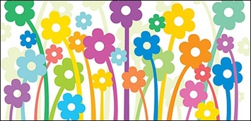 Lovely flowers vector illustration material