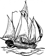 Lugger Ship clip art