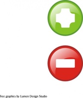 Objects - Lumen Red Green Glass Icons Button Buttons Desi Minus Plus Cancel Des Yessubmit 