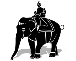 Objects - Maharaja Riding an Elephant Vector Clipart 