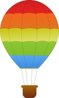 Maidis Horizontal Striped Hot Air Balloons clip art