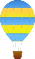 Maidis Horizontal Striped Hot Air Balloons clip art