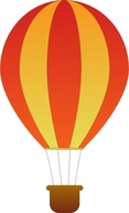 Objects - Maidis Vertical Striped Hot Air Balloons clip art 