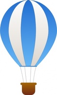 Maidis Vertical Striped Hot Air Balloons clip art