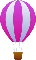 Objects - Maidis Vertical Striped Hot Air Balloons clip art 