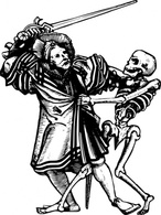 Human - Man Fighting Death clip art 