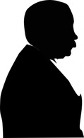 Silhouette - Man From Side clip art 