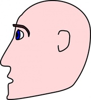 Objects - Man Head Side Bald clip art 