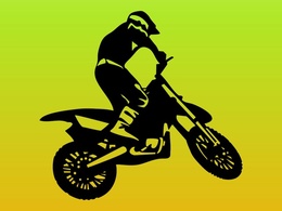 Silhouette - Man On Motorbike 