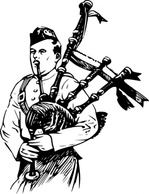 Man Playing Bagpipes clip art