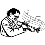 Human - Man Playing Trumpet Vector Image 