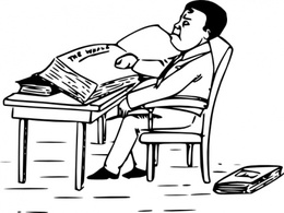 Objects - Man Reading Books clip art 