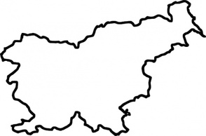 Map Of Slovenia (in Europe) clip art 