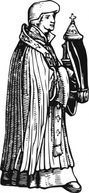 Medieval Priest With Sacrament clip art Preview