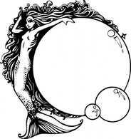 Mermaid With Bubbles clip art Preview