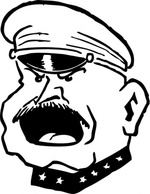 Military Man Yelling clip art