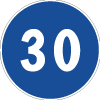 Minimum Speed 30 Road Vector Sign 