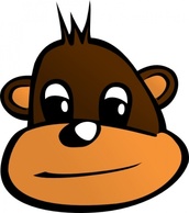 Monkey Head clip art