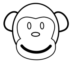 Animals - Monkey Line Art 