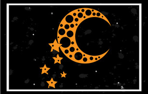 Abstract - Moon and Stars Vector Background 
