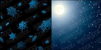 Moonlight and snow vector Preview