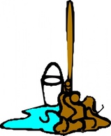 Mop And Bucket clip art