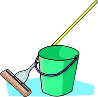 Objects - Mop And Bucket clip art 